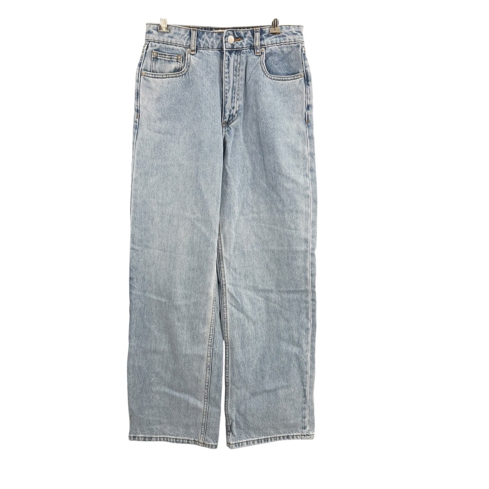 Nude Lucy Jeans Womens 24 Blue High Rise Wide Straight Leg Organic‎ Cotton